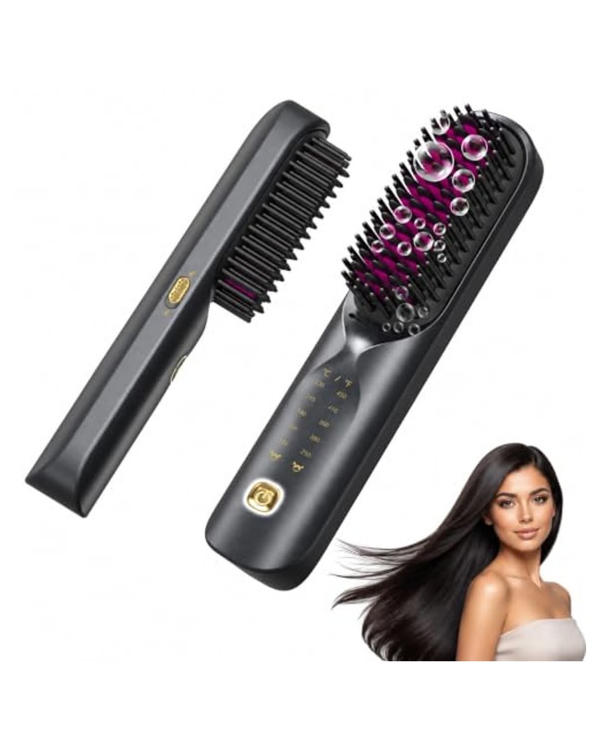 Brosse Chauffante Lissante Sans Fil – Rechargeable