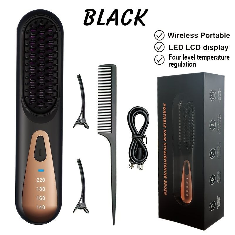 Brosse Chauffante Lissante Sans Fil – Rechargeable