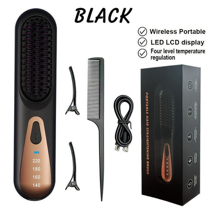 Brosse Chauffante Lissante Sans Fil – Rechargeable
